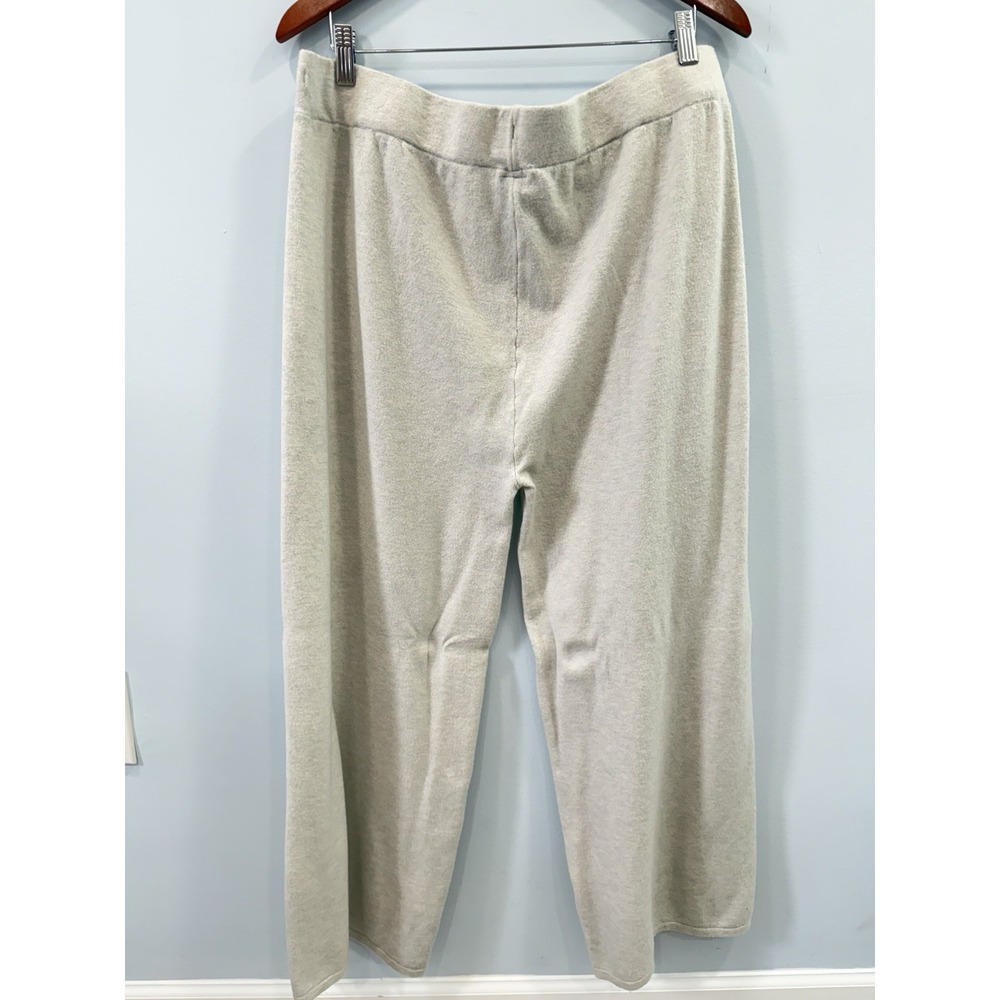 Terra & Sky 1X 2 Piece Knit Vest Wide Leg Pants Set Neutral Boho Chic Loungewear - Picture 7 of 11
